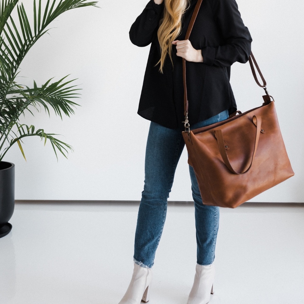 Kelly Moore Weekender Full-Grain Leather Oversized Tote